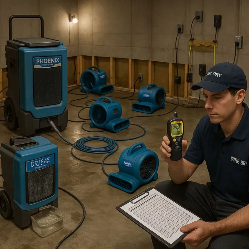 Structural Drying and Dehumidification process in Highland Heights, KY